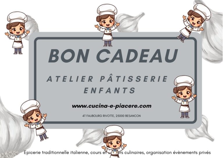 Bon cadeau ateliers de pâtisserie enfants