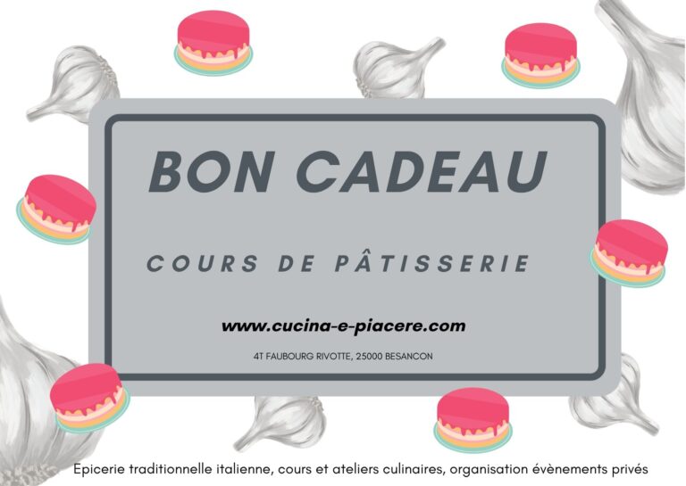 Bon cadeau cours de pâtisserie