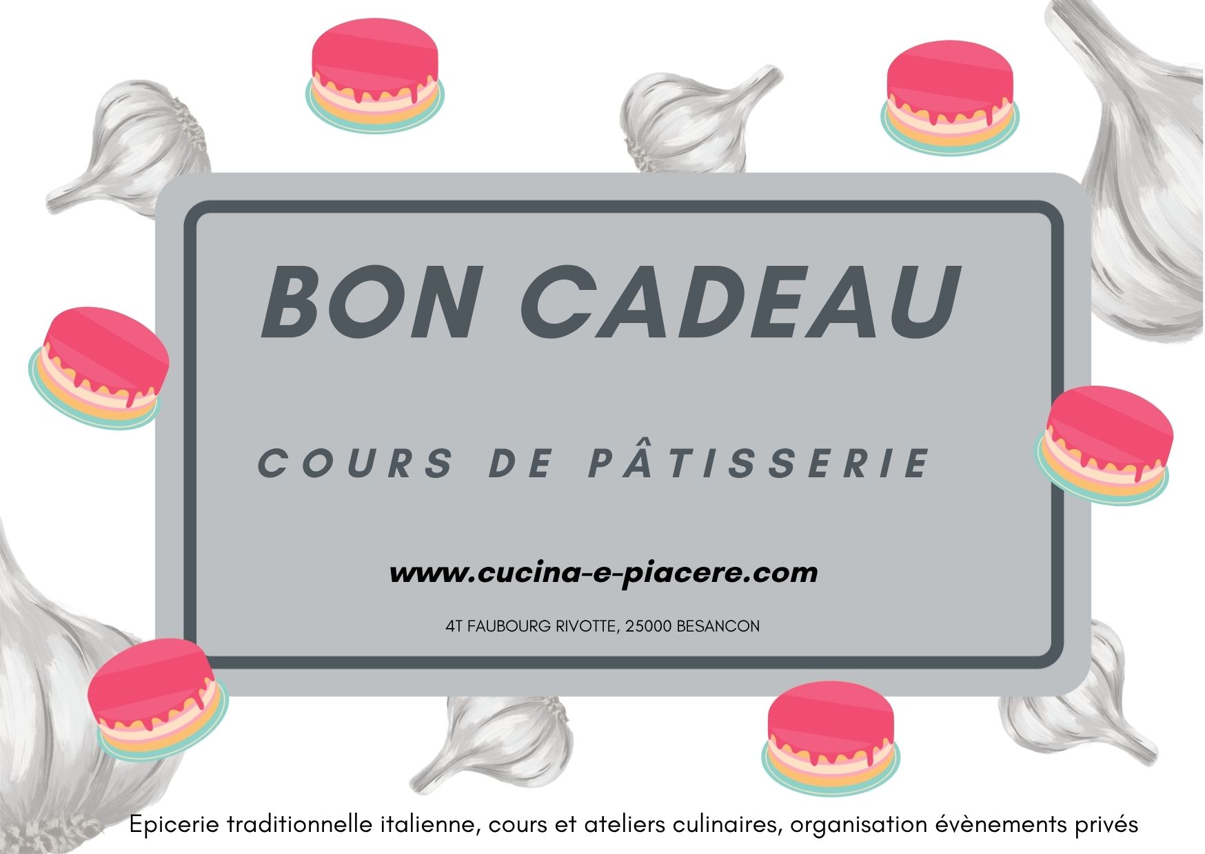 Bon cadeau cours de pâtisserie